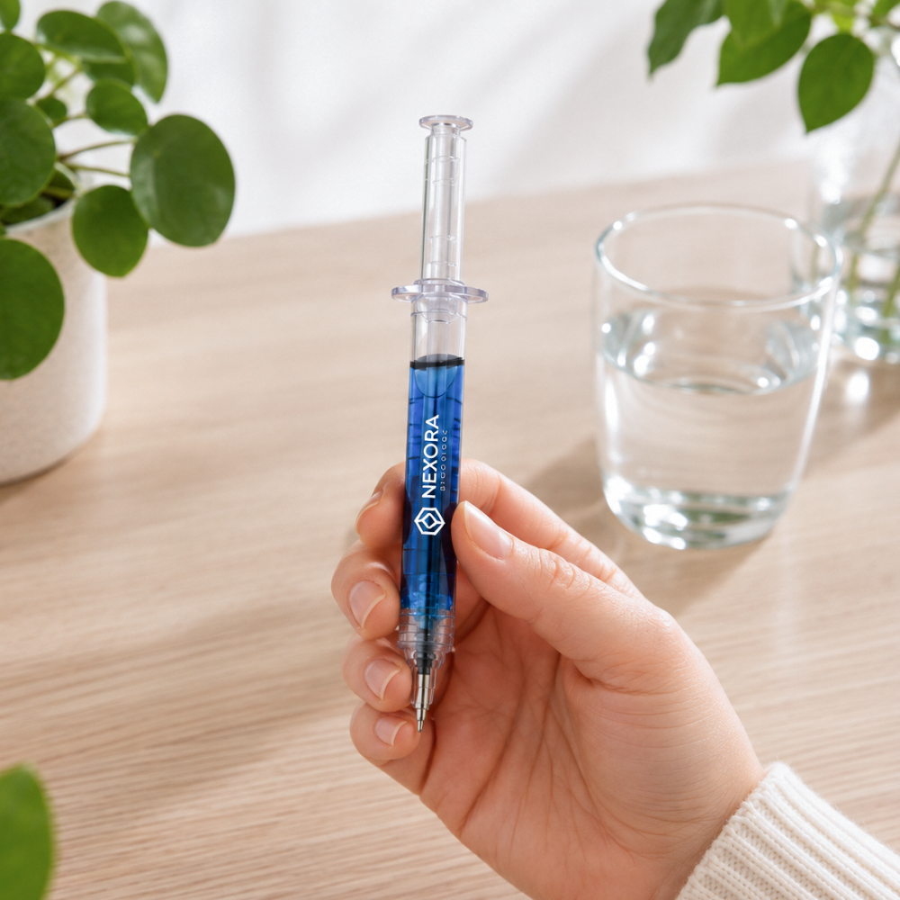 Pen in spuitvorm bedrukken met je logo