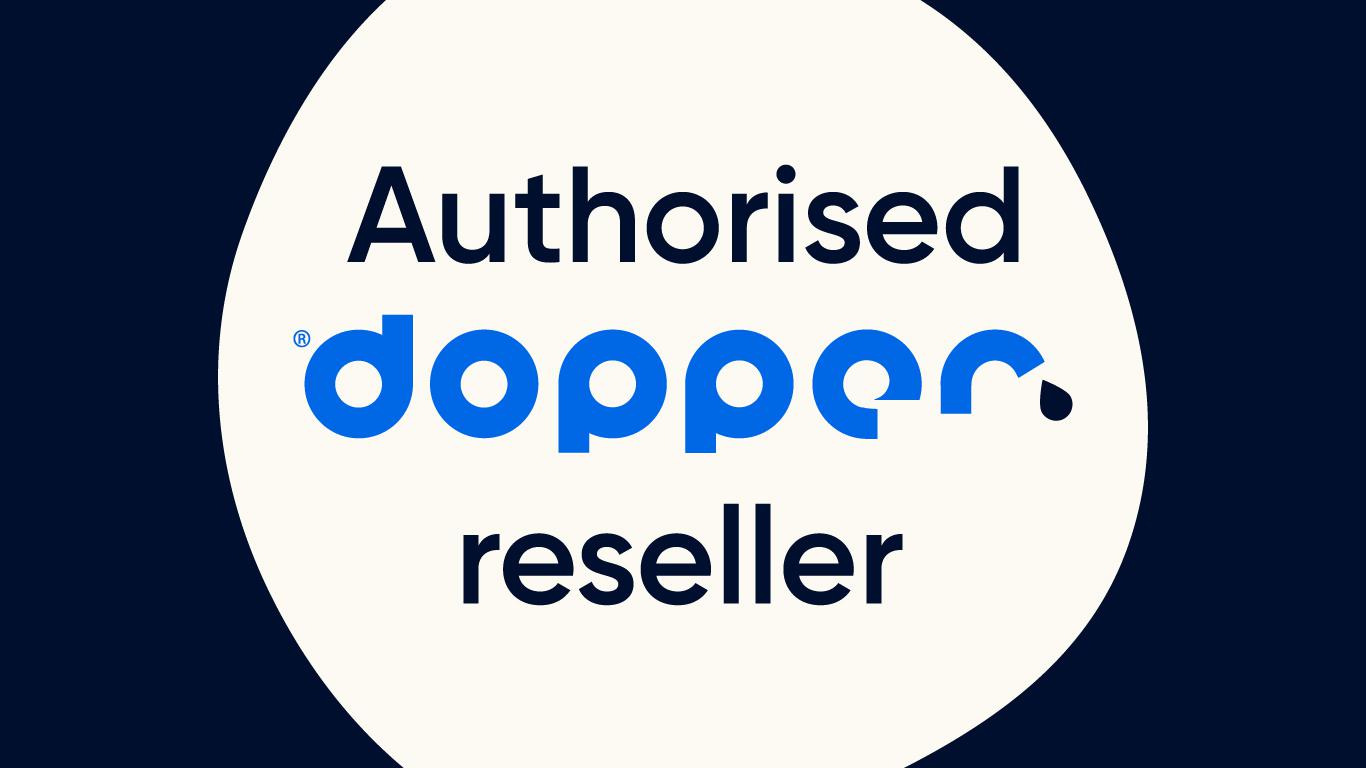 Logo Dopper Authorised Reseller voor bedrukte Doppers