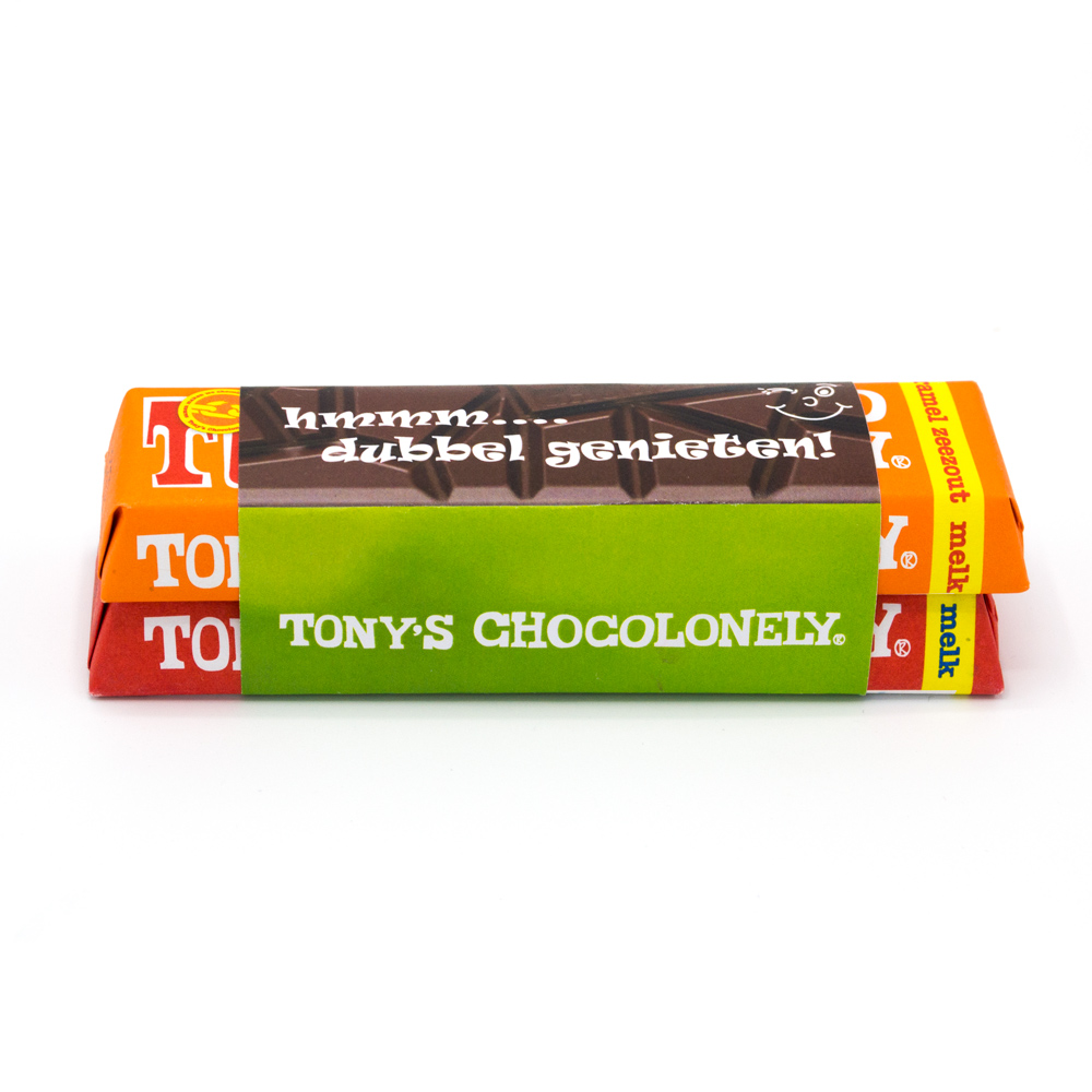 Dubbele Tony's Chocolonely (50 + 50 gram) | eigen wikkel