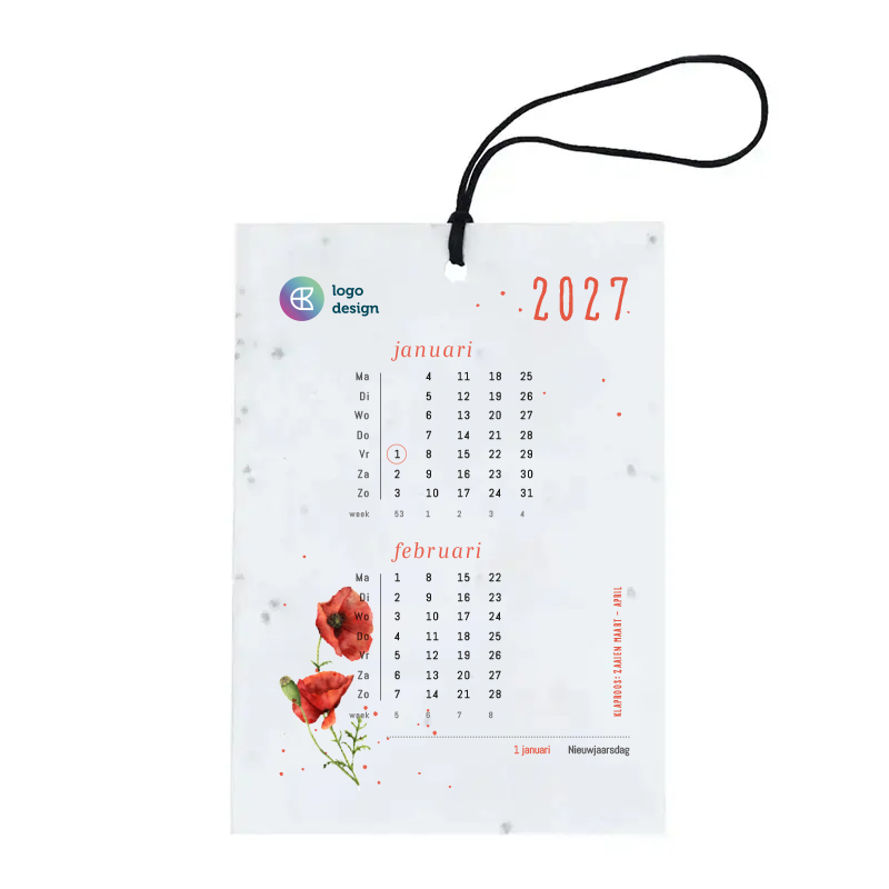 Kalender A6 groeipapier