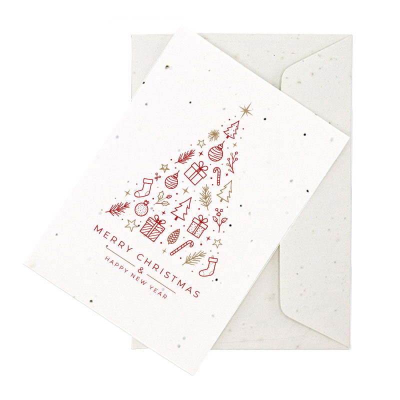 Kerstkaart groeipapier A5