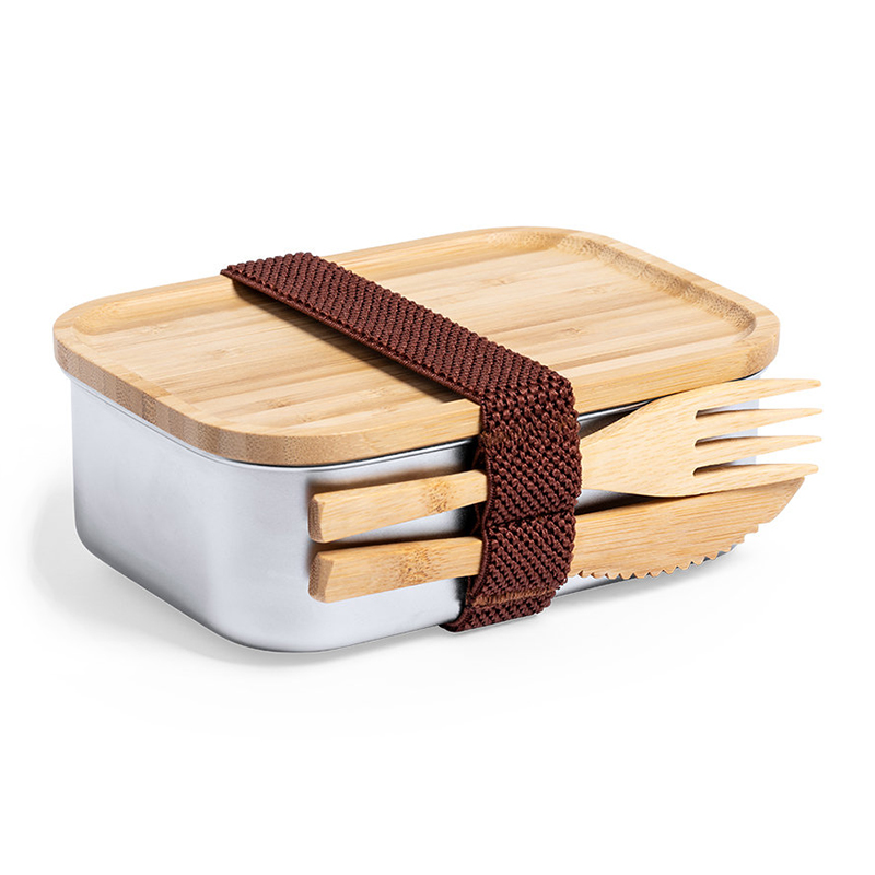 Lunchbox bamboe en RVS - Afbeelding 2