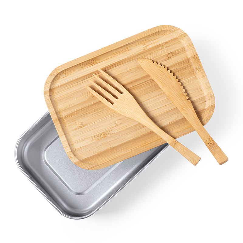 Lunchbox bamboe en RVS - Afbeelding 3