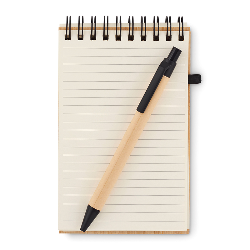 Bamboe notitieboek A6 met pen - Afbeelding 4