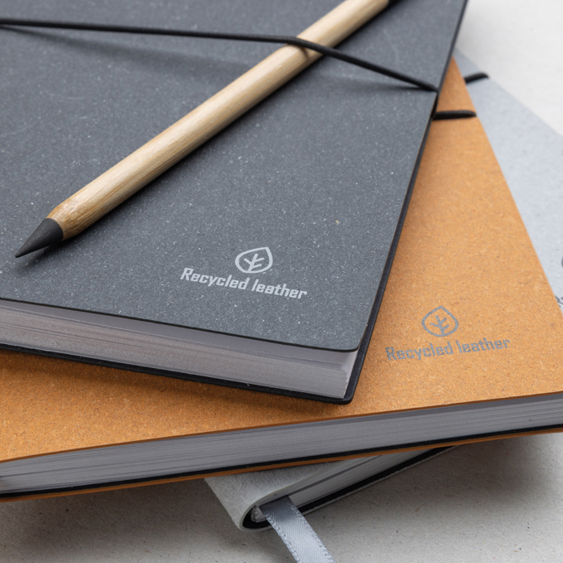 Notitieboek A5 gerecycled leer - Afbeelding 5