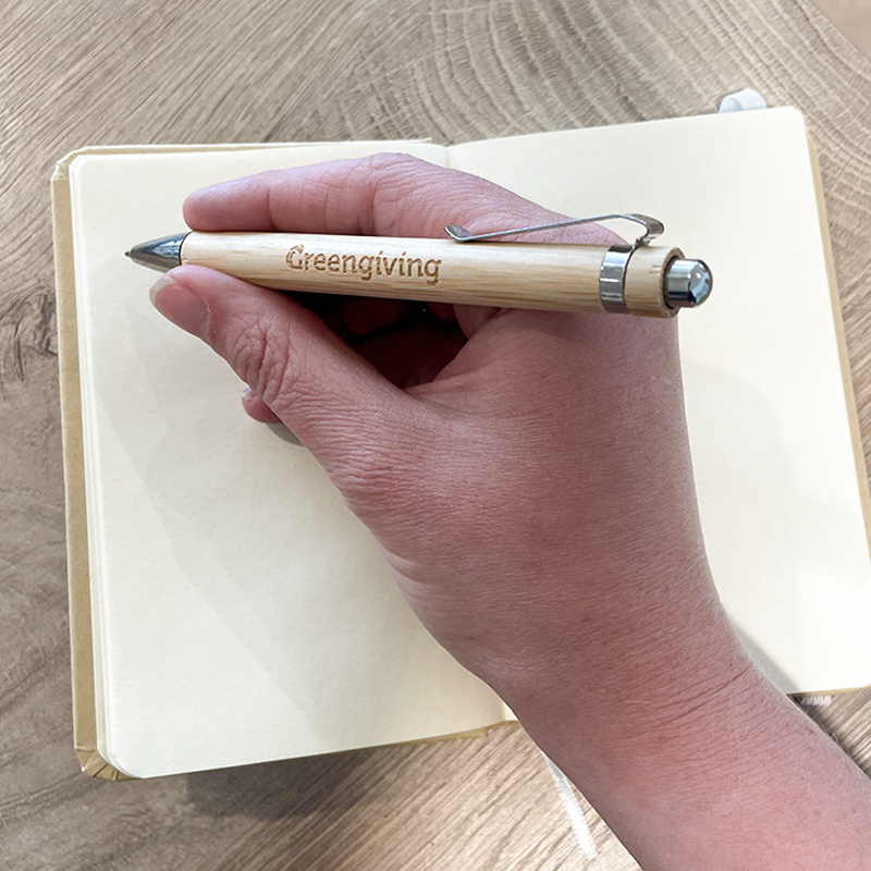 Bamboe pen blauwschrijvend | graveren - Afbeelding 2