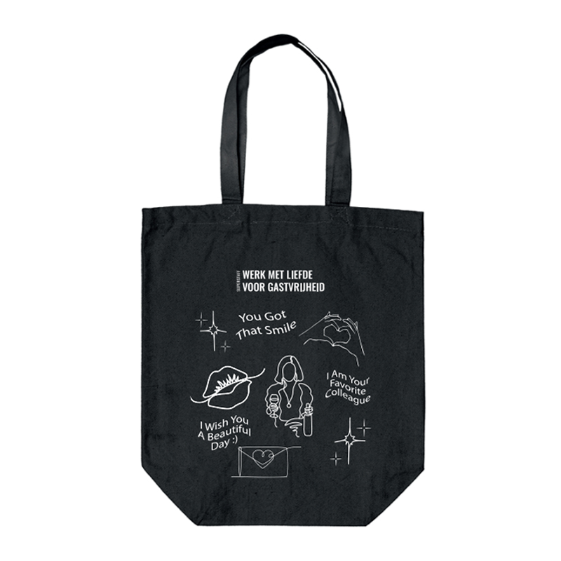 Canvas shopper klein zwart