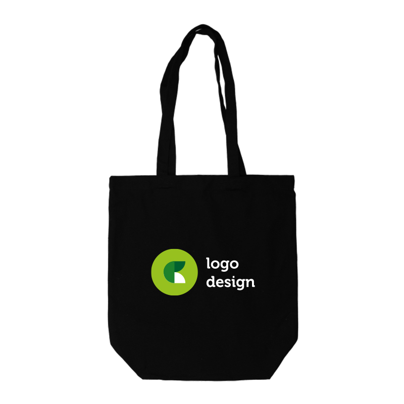 Canvas shopper klein zwart - Afbeelding 3