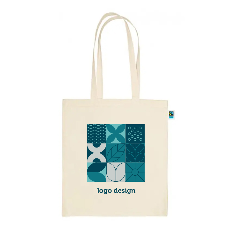 Ecru fairtrade tas | 150 gr./m2 - Afbeelding 2