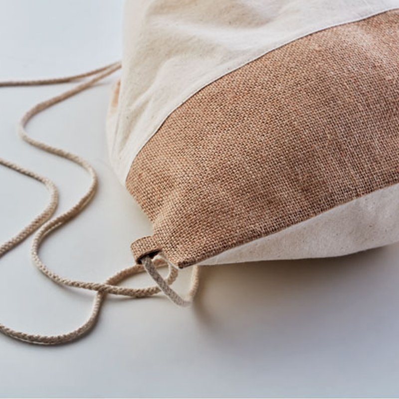 Katoenen rugzak met jute - Afbeelding 3