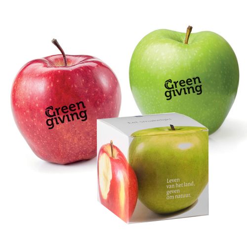 Appels met sticker | Eco relatiegeschenk - Greengiving.nl