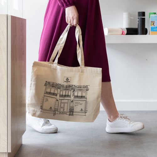 Canvas shopper groot ecru - Afbeelding 5