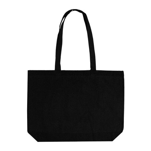 Canvas shopper groot zwart - Afbeelding 2
