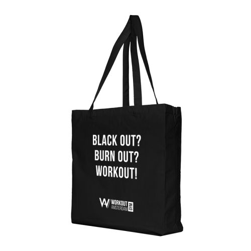 Canvas shopper XL zwart - Afbeelding 1