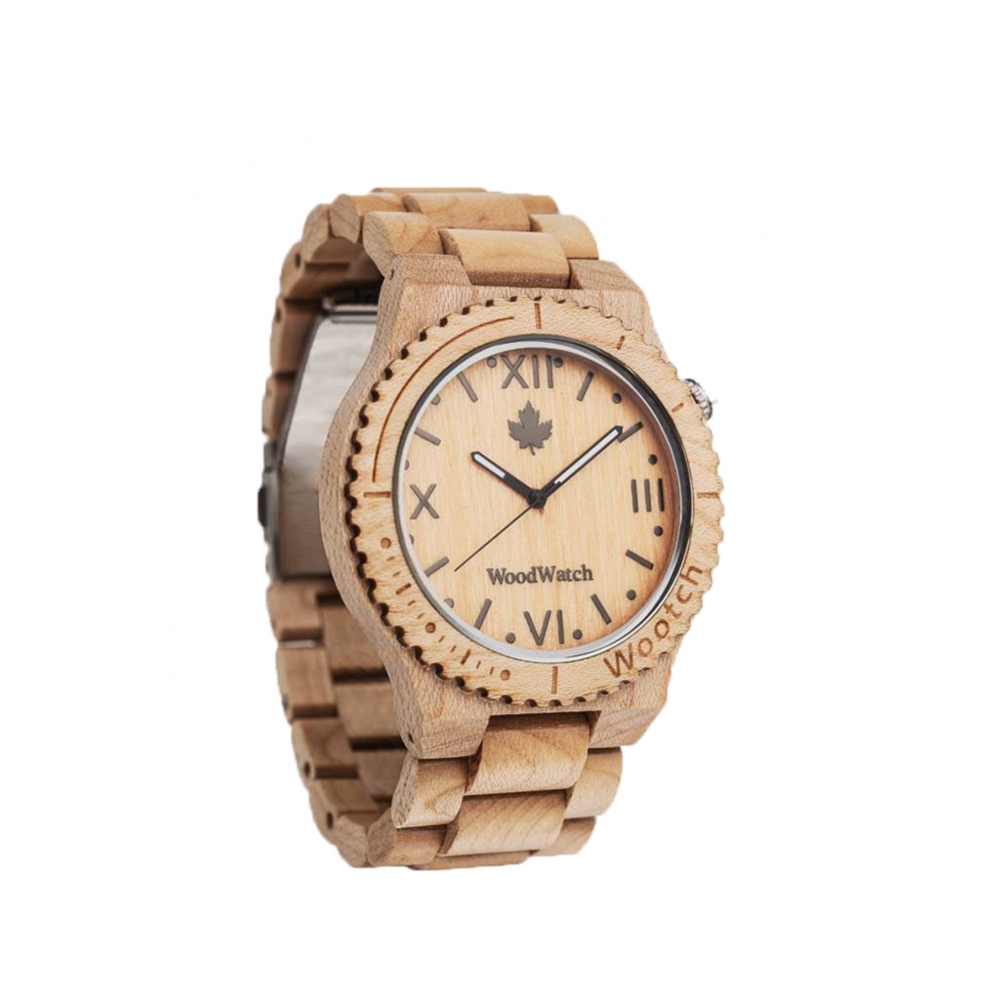 Houten herenhorloge | Wootch Maple | Greengiving - Greengiving.nl
